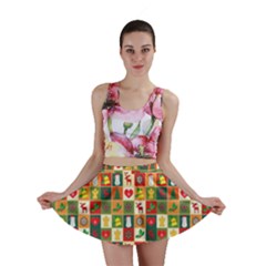 Illustration Template Christmas Pattern Mini Skirt by Wegoenart