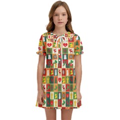 Illustration Template Christmas Pattern Kids  Sweet Collar Dress