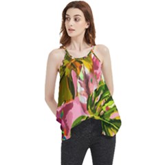 Illustration Paintimg Paint Monstera Leave Leaf Plant Green Flowy Camisole Tank Top by Wegoenart