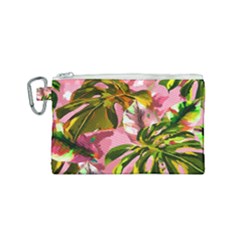 Illustration Paintimg Paint Monstera Leave Leaf Plant Green Canvas Cosmetic Bag (small) by Wegoenart