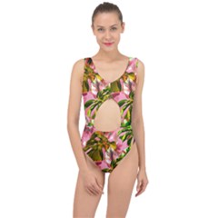 Illustration Paintimg Paint Monstera Leave Leaf Plant Green Center Cut Out Swimsuit by Wegoenart