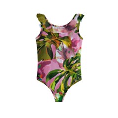 Illustration Paintimg Paint Monstera Leave Leaf Plant Green Kids  Frill Swimsuit by Wegoenart