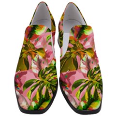 Illustration Paintimg Paint Monstera Leave Leaf Plant Green Women Slip On Heel Loafers by Wegoenart