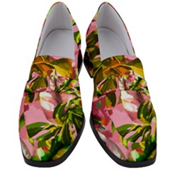 Illustration Paintimg Paint Monstera Leave Leaf Plant Green Women s Chunky Heel Loafers by Wegoenart