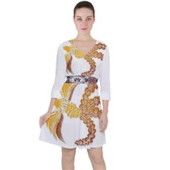 Im Fourth Dimension Colour 48 Quarter Sleeve Ruffle Waist Dress by imanmulyana