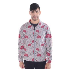 Illustration Flowers Pattern Wallpaper Floral Men s Windbreaker by Wegoenart