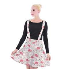 Illustration Flowers Pattern Wallpaper Floral Suspender Skater Skirt