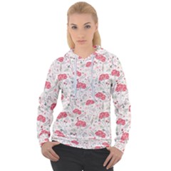 Illustration Flowers Pattern Wallpaper Floral Women s Overhead Hoodie