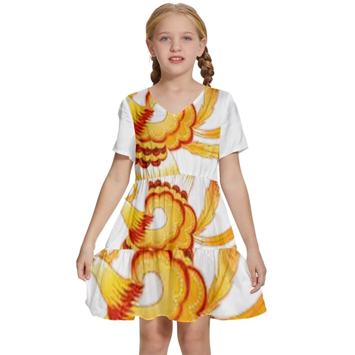  Kids  Short Sleeve Tiered Mini Dress