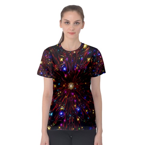 Abstract Background Stars Star Galaxy Wallpaper Women s Sport Mesh Tee by Wegoenart