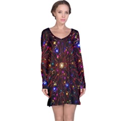 Abstract Background Stars Star Galaxy Wallpaper Long Sleeve Nightdress by Wegoenart