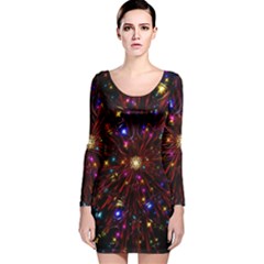 Abstract Background Stars Star Galaxy Wallpaper Long Sleeve Velvet Bodycon Dress by Wegoenart