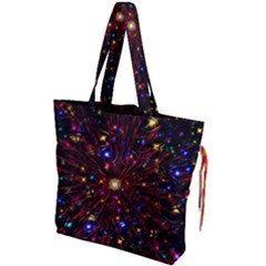 Abstract Background Stars Star Galaxy Wallpaper Drawstring Tote Bag by Wegoenart