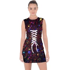 Abstract Background Stars Star Galaxy Wallpaper Lace Up Front Bodycon Dress by Wegoenart