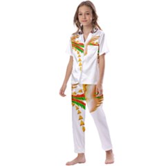 Im Fourth Dimension Colour 51 Kids  Satin Short Sleeve Pajamas Set