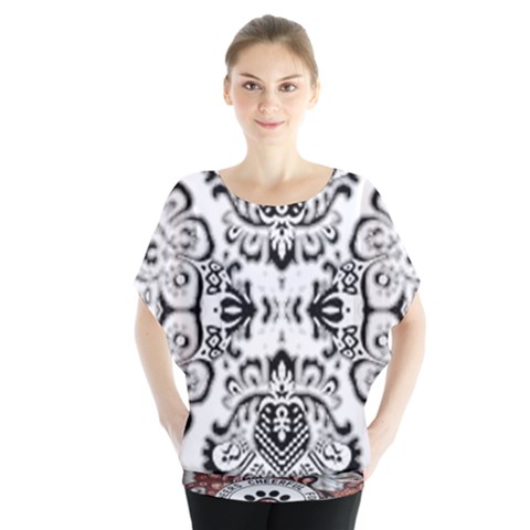 Im Fourth Dimension Black White 57 Batwing Chiffon Blouse by imanmulyana