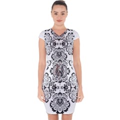 Im Fourth Dimension Black White 57 Capsleeve Drawstring Dress  by imanmulyana