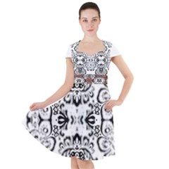 Im Fourth Dimension Black White 57 Cap Sleeve Midi Dress by imanmulyana