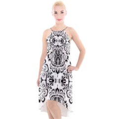 Im Fourth Dimension Black White 57 High-low Halter Chiffon Dress 