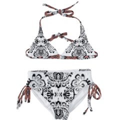 Im Fourth Dimension Black White 57 Kids  Classic Bikini Set by imanmulyana