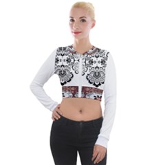 Im Fourth Dimension Black White 57 Long Sleeve Cropped Velvet Jacket by imanmulyana