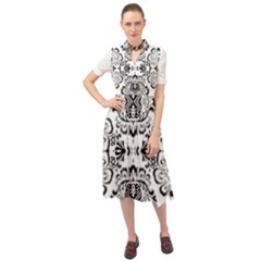 Im Fourth Dimension Black White 57 Keyhole Neckline Chiffon Dress by imanmulyana