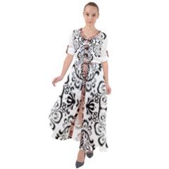 Im Fourth Dimension Black White 57 Waist Tie Boho Maxi Dress by imanmulyana