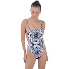 Im Fourth Dimension Black White 57 Tie Strap One Piece Swimsuit by imanmulyana