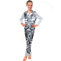 Im Fourth Dimension Black White 57 Kid s Satin Long Sleeve Pajamas Set by imanmulyana