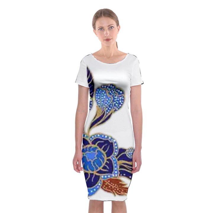 IM Fourth Dimension Colour 58 Classic Short Sleeve Midi Dress