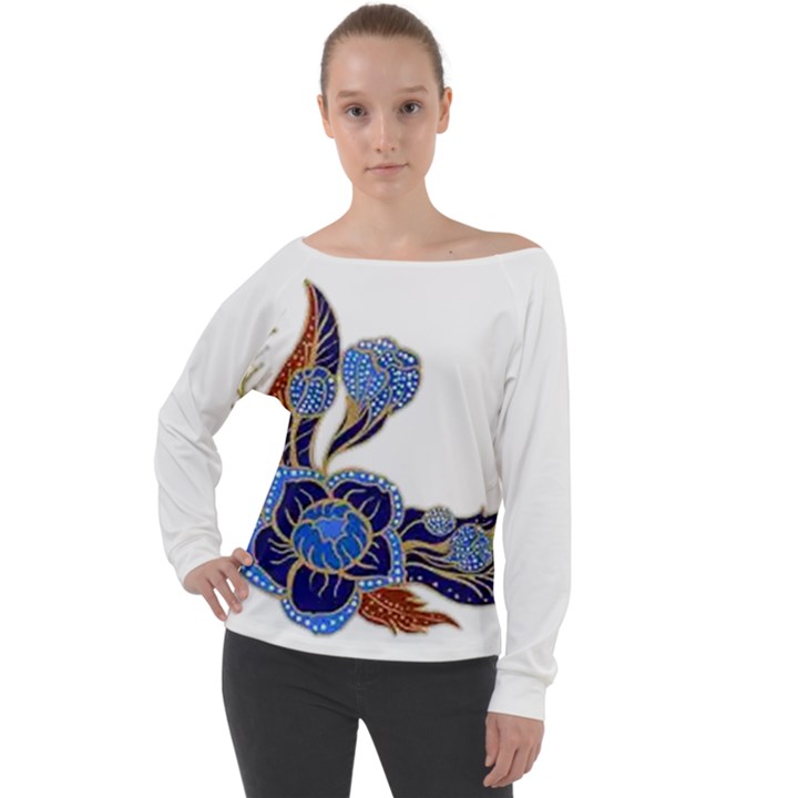 IM Fourth Dimension Colour 58 Off Shoulder Long Sleeve Velour Top