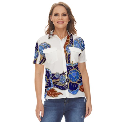 Im Fourth Dimension Colour 58 Women s Short Sleeve Double Pocket Shirt by imanmulyana