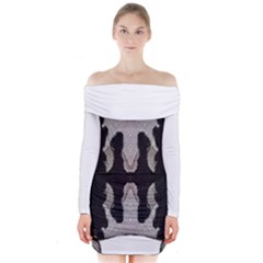 Im Fourth Dimension Black White 61 Long Sleeve Off Shoulder Dress by imanmulyana