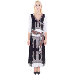 Im Fourth Dimension Black White 61 Quarter Sleeve Wrap Maxi Dress by imanmulyana