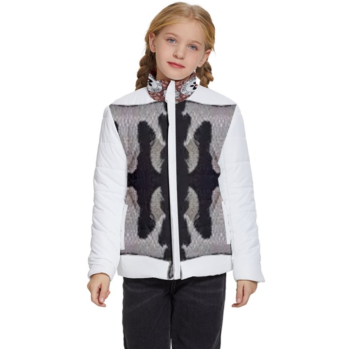 IM Fourth Dimension Black White 61 Kids  Puffer Bubble Jacket Coat