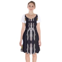 Im Fourth Dimension Black White 61 Short Sleeve Bardot Dress by imanmulyana