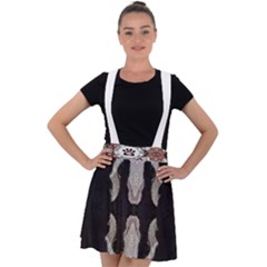 Im Fourth Dimension Black White 61 Velvet Suspender Skater Skirt by imanmulyana