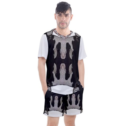 Im Fourth Dimension Black White 61 Men s Mesh Tee And Shorts Set by imanmulyana