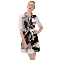 Im Fourth Dimension Black White 61 Belted Shirt Dress by imanmulyana