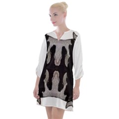 Im Fourth Dimension Black White 61 Open Neck Shift Dress by imanmulyana