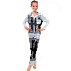 Im Fourth Dimension Black White 61 Kid s Satin Long Sleeve Pajamas Set by imanmulyana