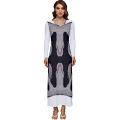 Im Fourth Dimension Black White 61 Long Sleeve Velour Longline Maxi Dress by imanmulyana