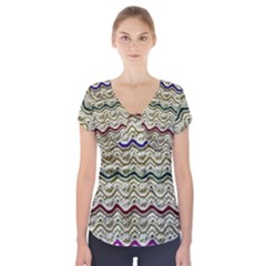 Mil Knit Short Sleeve Front Detail Top by DeneWestUK