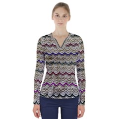 Mil Knit V-neck Long Sleeve Top by DeneWestUK