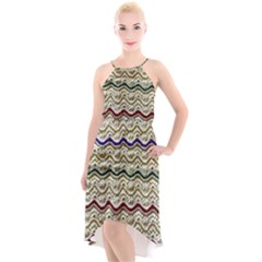 Mil Knit High-low Halter Chiffon Dress  by DeneWestUK