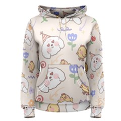 Chicken Dog Flower Sun Pattern Women s Pullover Hoodie