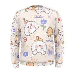 Chicken Dog Flower Sun Pattern Men s Sweatshirt