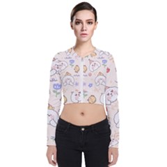 Chicken Dog Flower Sun Pattern Long Sleeve Zip Up Bomber Jacket by Sudhe