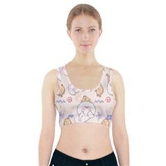 Chicken Dog Flower Sun Pattern Sports Bra With Pocket by Sudhe