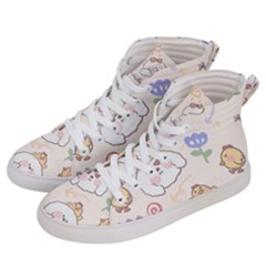 Chicken Dog Flower Sun Pattern Men s Hi-top Skate Sneakers by Sudhe